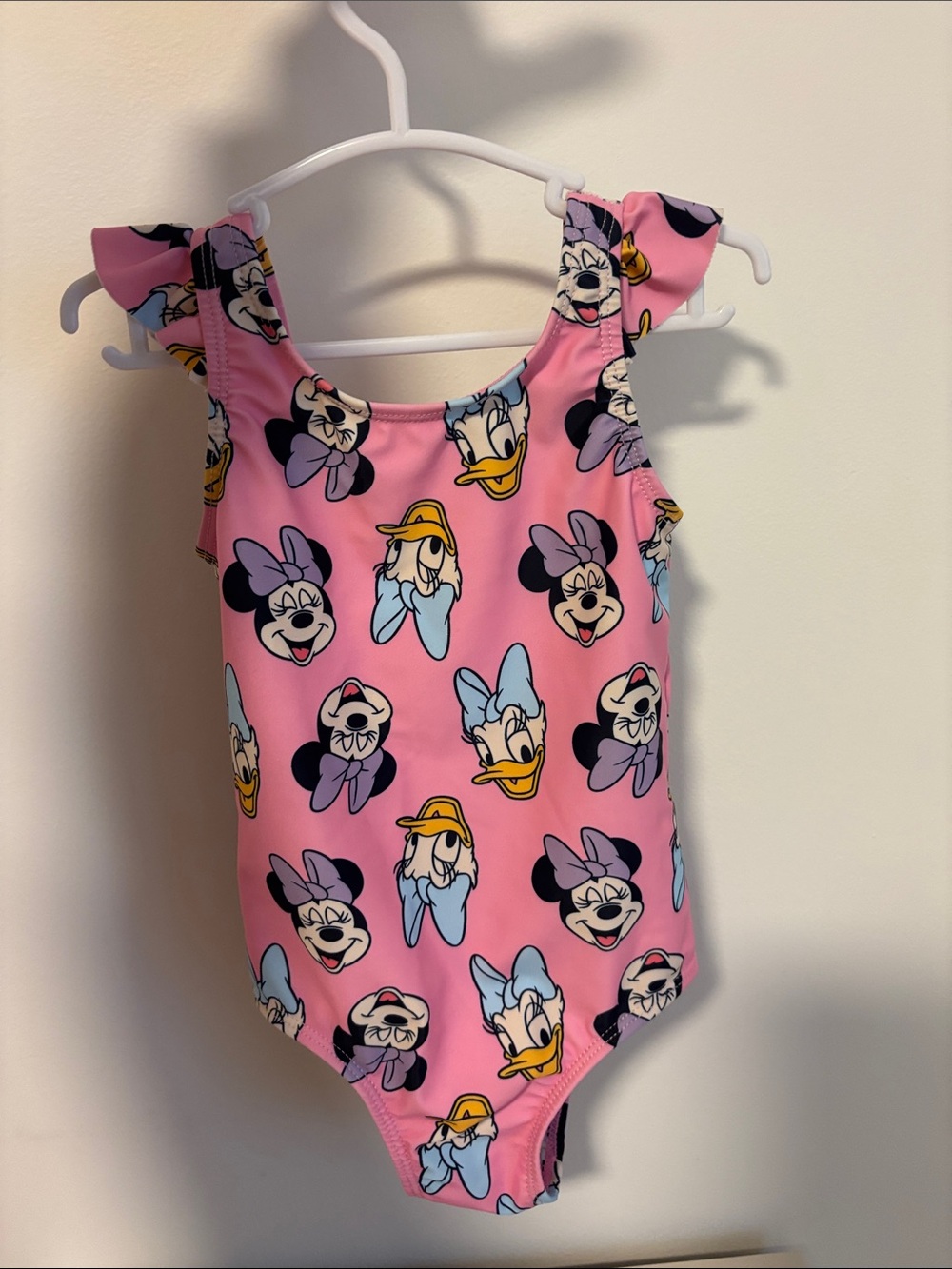 Girls Pink Disney Character One-Piece Swimsuit